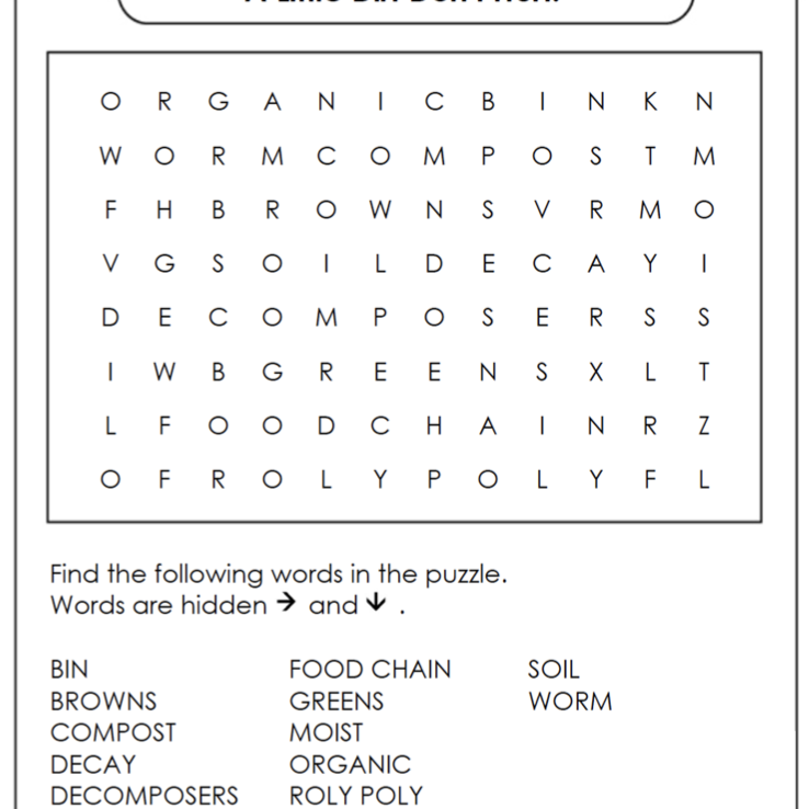 Wormy wordsearch CoSD